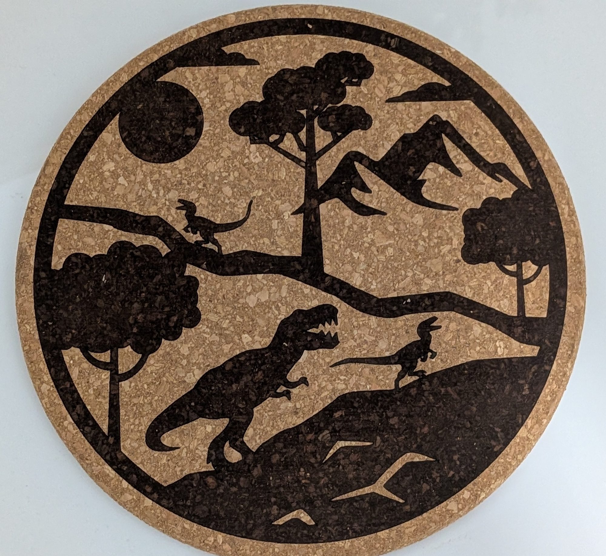 Dinosaur Silhouette Cork Trivet