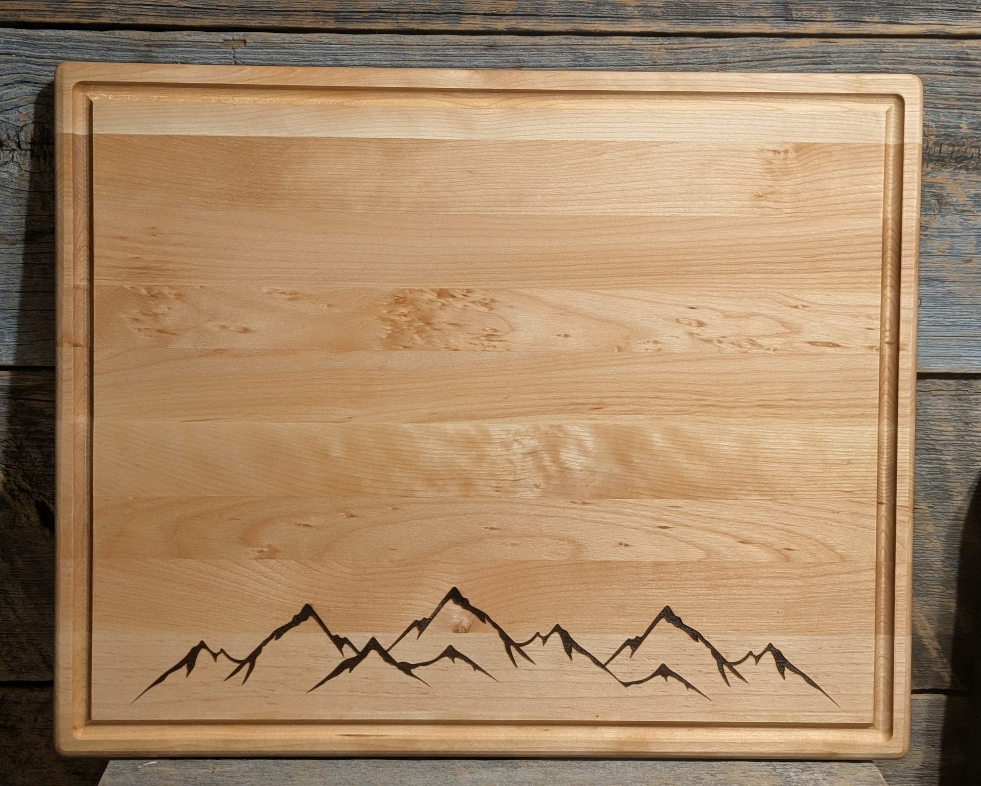 Mountain Engraved Maple Cutting Board