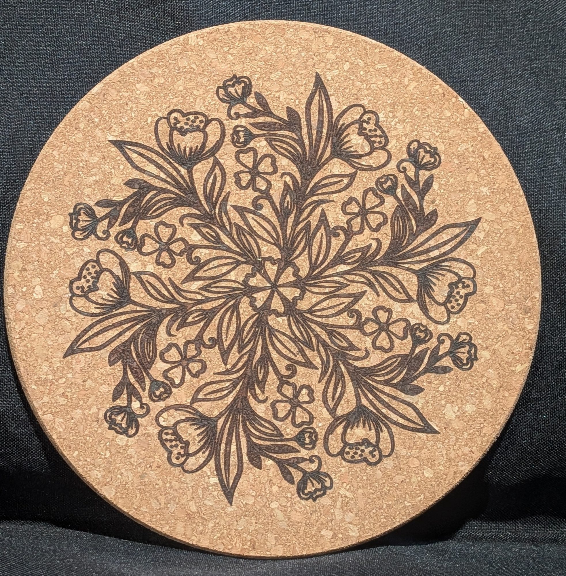 Elegant Floral Cork Trivet