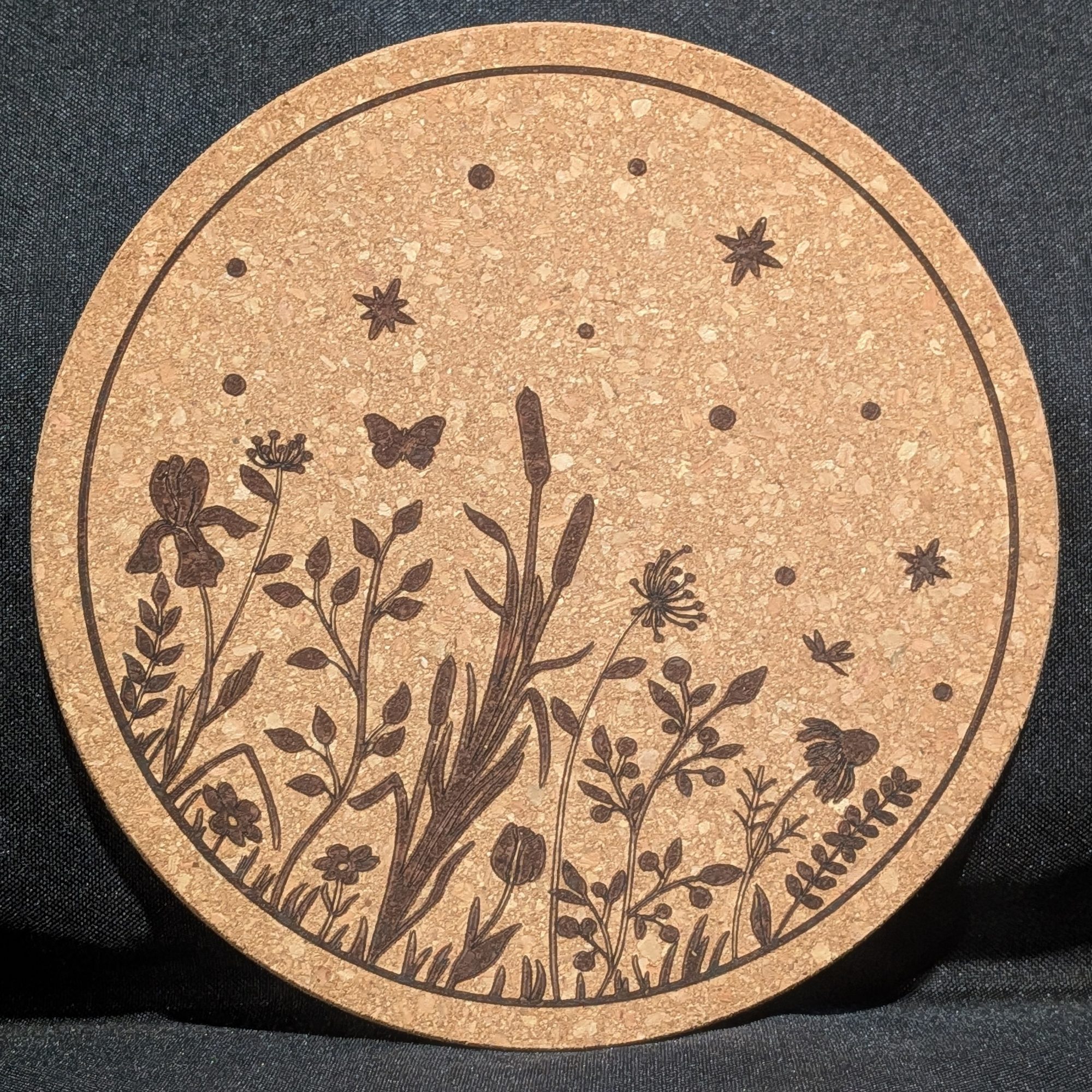 Floral Design Cork Trivet
