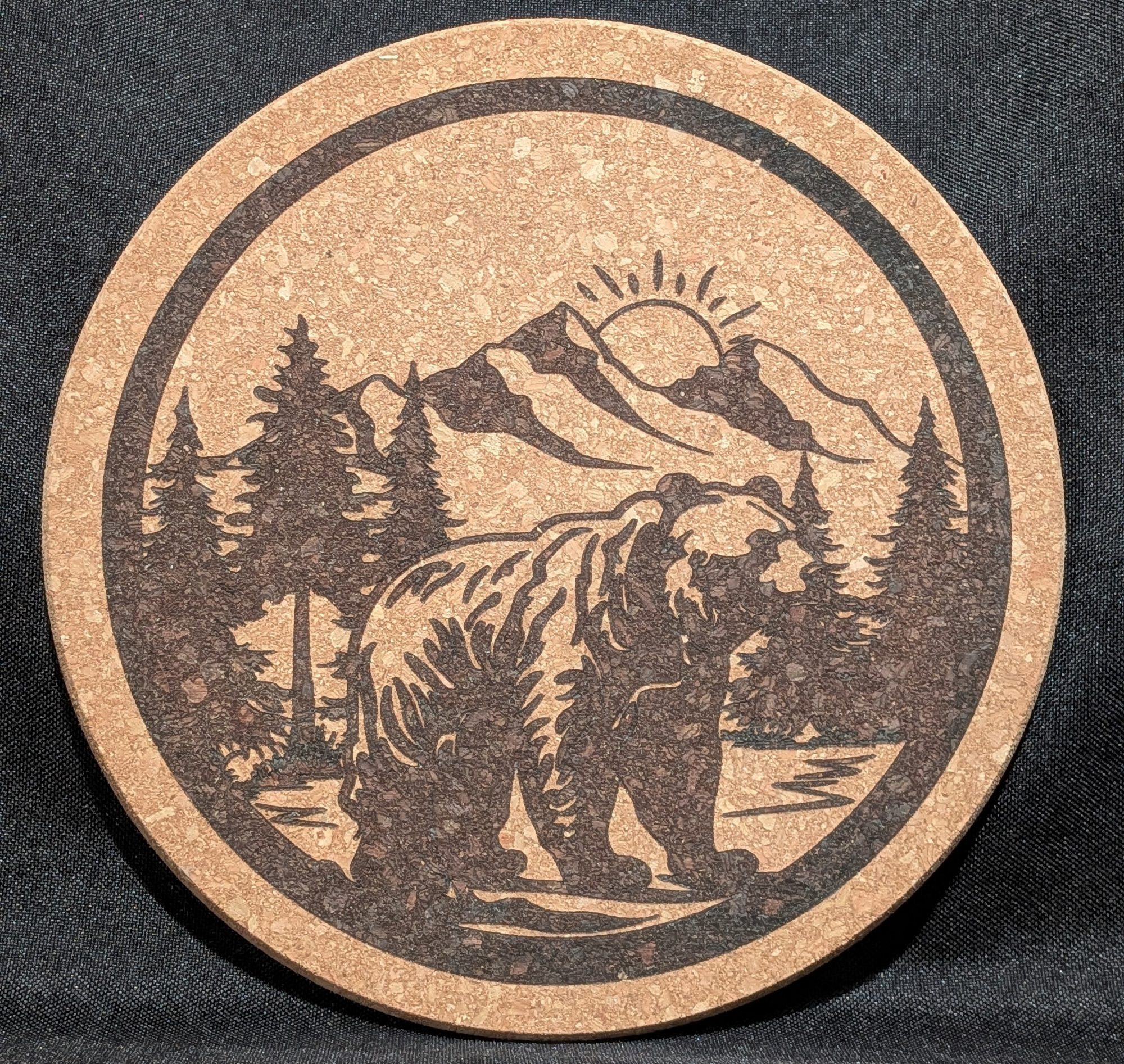 Bear Mountain Cork Trivet